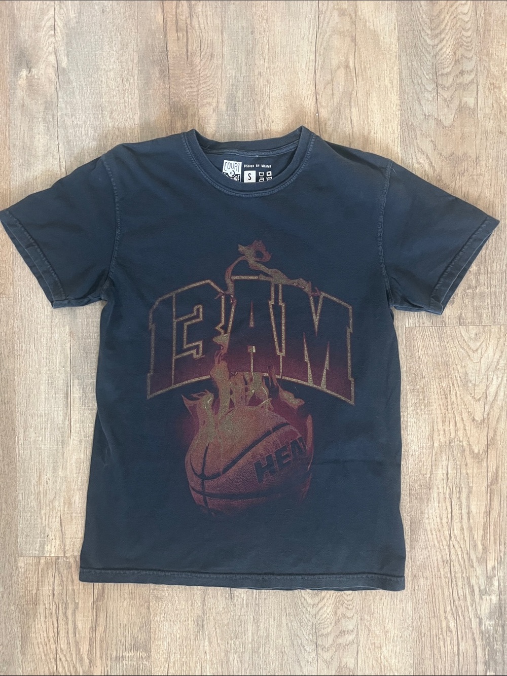 Uni-sex Black Graphic Short-Sleeve Tee with 13AM Basketball Design